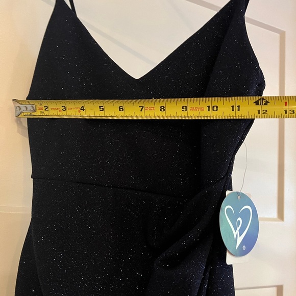 NWT Windsor Kalyn formal glitter faux wrap long dress size S - Picture 9 of 12
